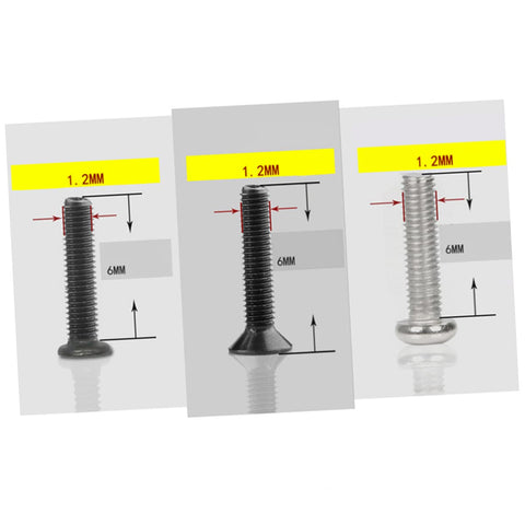 Miniature Screw Set Kit For DIY Repairs And Pros, showcasing round and flat head carbon steel screws with measurements