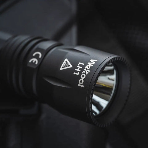 Close-up of LH1 LED White Light Head Single Mode Throwing Beam for Outdoor Use, compatible with W35 W65 BB3 BB6 and Surefire M600DF.