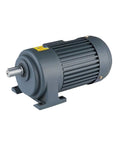 Kickass Heavy Duty Three Phase Gear Reducer With 380V Horizontal Build and Plug And Play Variable Frequency Speed Tuning For 200W To 7.5KW Industrial Motors, grey motor.