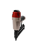 18 Gauge Pneumatic Upholstery Stapler F50 Air Powered Nail Gun in red and gray, designed for fast furniture and carpentry projects.