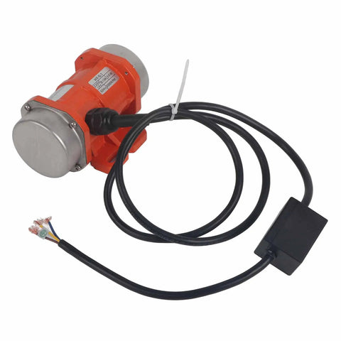 Beefed Up 220V 3600 RPM Industrial Vibration Motor IP66 Rated for Factory Equipment Low Noise and High Efficiency with Durable Bearings and Copper Coils Ideal for Mining Metallurgy Construction Powder Spraying and Processing Machinery, orange motor with cable