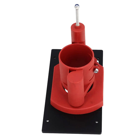 Heavy Duty Manual Lifting Base Router Insert Plate Flip Board Kit For Table Routers With Hand Crank, red component detail.