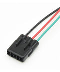 Close-up of Badass Industrial Grade Heavy Gauge 3 Pin Sealed Male Female Pigtail Wire Harness for electrical connectors.