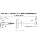 Built Tough Metal Linear Motion Kit Including Two Hgr20 Sliders Four Hgw20Cc Blocks Plus Sfu1605 Ball Screw And End Mounts For Smooth Drag Free Cnc Builds One Meter Length drawing of ball screw with dimensions and bearing seat.