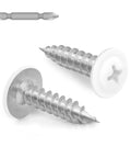 Tough As Nails Number 8 X One Half Inch Truss Head Self Tapping Wood Screws White Carbon Steel Fasteners with smooth threading view.