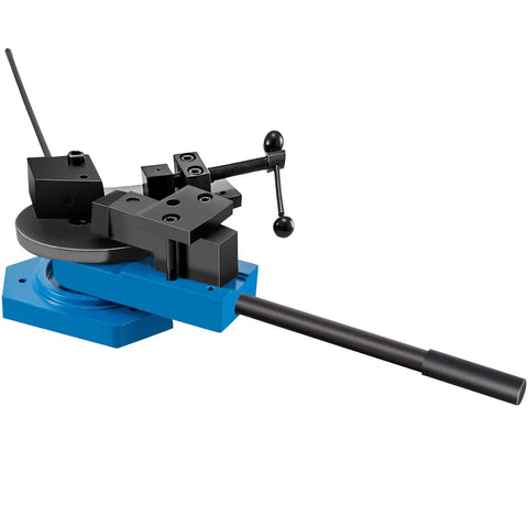 Heavy Duty Manual Bender For Steel And Metal Rods With Adjustable Radius And Angle Pro Grade Scroll Bender For Steel Brass Copper Aluminum Perfect For Home Shop And Industrial Projects, blue base with handle