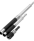 Magnetic Screw Drive Guide Drill Bit Tip Holder And Pro Grade Screwdriver Bit Holder With One Quarter Inch Hex Shank Extension Bar Set Of 3