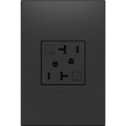 Tamper Resistant GFCI Outlet With Auto Self Test Every Three Seconds, 20 Amp Magnesium Finish in NEC Compliant Design