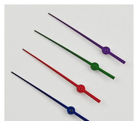 Multicolor watch hands set 12.5mm single second hand for NH34 NH35 NH36 NH38 movements precision cut quartz mechanical dials