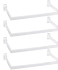 Set Of 4 U Shaped Slatwall Hang Rails 12 By 24 Inch White Rectangular Tubing Metal Wall Hangers For Retail Displays, Clothing Racks And Home Organization
