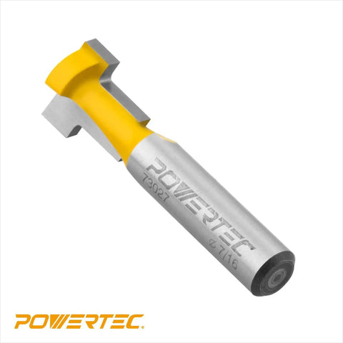 Heavy Duty T Track Router Bit With Tungsten Carbide Tip And One Quarter Inch Shank crafted for precision cutting in woodworking.