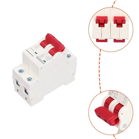 Miniature Circuit Breaker DZ47-63 C40 2 Pole Rail Mount For Industrial DIN Rail Systems Low Voltage DC 1000V 40A Overload Protection Switch