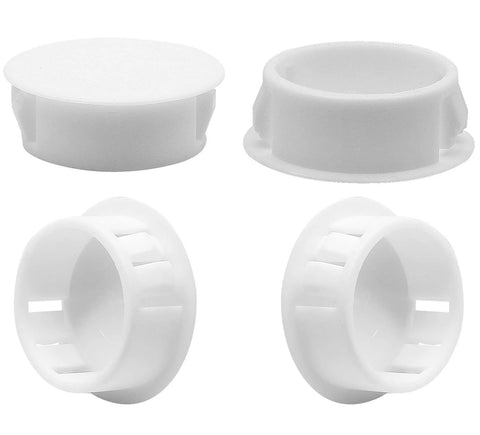 50 Pcs White Plastic Hole Plugs Set For Furniture And Panels Half Inch Round Flush Mount Snap In Hole Plugs Fits 13mm Holes