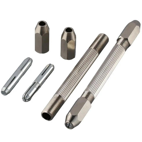 Top Tier Hex Hand Drill Pin Vice With Double Ended Micro Drill Bits For Jewelry Making And Watch Repair Durable Alloy Construction showing vice grips.