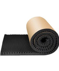 Hella Silent Self Adhesive Acoustic Panels And Soundproof Egg Crate Foam Rolls For Home Studios High Density Fireproof Noise Absorbing Wall Coverage Black, rolled foam with peel and stick backing.