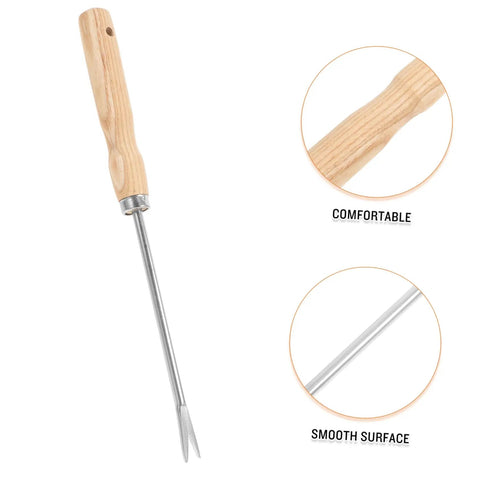 Ergonomic Wooden Handle Weed Puller Tool For Gardeners Lightweight Weeding Tool For Dandelions And Weeds Easy Grip Back Saving