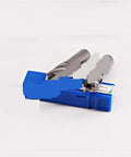 Get your hands on this sick 22mm end mill cutter in blue packaging, featuring four flutes for precision metal and wood work.