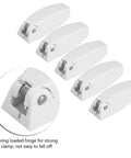 5 Pack Baggage Door Catch For RVs White ABS Door Holder For Cargo Compartments And Doors Spring Loaded Hinge