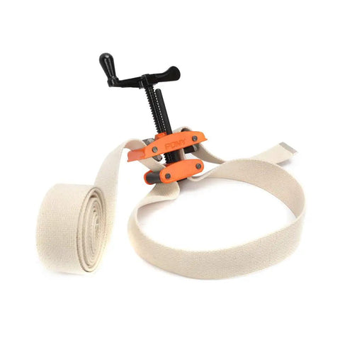 Workhorse Heavy Duty Canvas Band Clamp, 10 Foot Length, 2 Inch Wide Industrial Grade Tool with Screw Crank visible on white