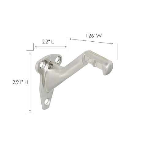 5 Pack Satin Nickel Handrail Brackets With Mounting Hardware For Stairways And Hallways Low Profile Design Measures 2.2 In By 1.26 In By 2.91 In