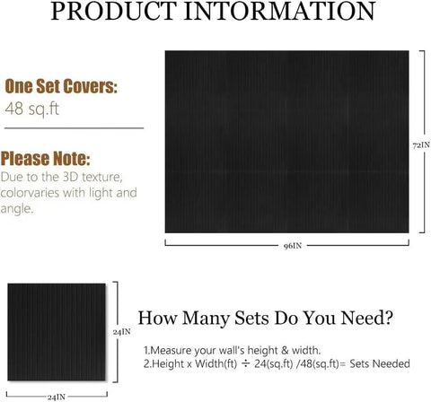 6 Pack Black Acoustic Foam Panels 1 X 24 X 24 Inch Soundproof Wedge Tiles detailed product information and dimensions.