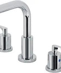 Widespread Bathroom Faucet With Pop Up Drain Polished Chrome Deck Mounted 8 To 16 Inch 3 Hole Installation Drip Free Ceramic Disc Cartridge