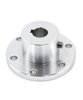 Rock Solid Rigid Flange Coupling With Precision Keyway Shaft Connector For Heavy Duty Industrial Power Transmission 18mm Size, aluminum body.