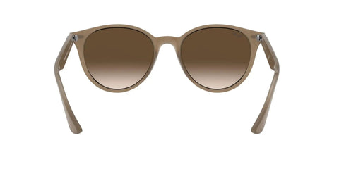 Front view of Lightweight Beige Round Sunglasses With Brown Gradient Lenses 53Mm Unisex Plastic Frame Made In Italy Dope Classic Round Style