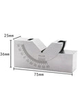 Precision CNC Milling V Block With Fine Angle Adjustment Scales Hold Clamp Vice Grip For Bevel Milling And Chamfering On 0 To 60 Celsius Range Using Hard Quenched Steel For Heavy Duty Jobs, 75mm size.