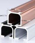Heavy Duty Aluminum Sliding Barn Door Track Kit With Dual Nylon Rollers displayed with size measurements for wall or ceiling mounts.
