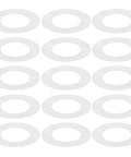 Ultra Thin Stainless Steel Flat Washers Set, 8x14x0.1mm Spindle Shims, 100 Pcs, Door Knob Repair Spacers laid out