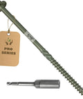 Tough As Nails Outdoor Timber Screws 40 Pack 5/16 X 12 Inch Self Drilling Lag Bolts with hex drive and green finish.