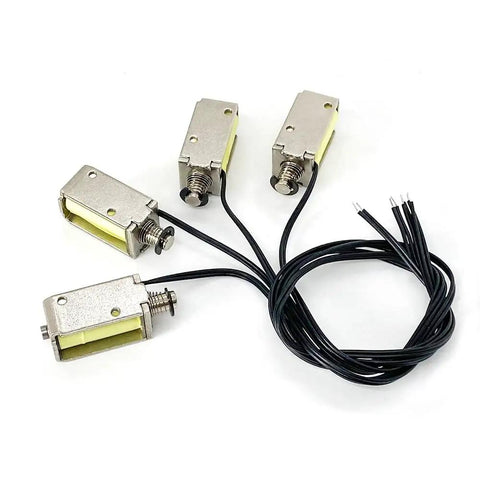 4 Pack 12V DC Push Pull Solenoid Valve Micro Magnetic Linear Actuator With 4mm Stroke Open Frame Electromagnet for DIY Projects