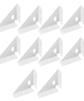 Rock Solid Corner Angle Braces, Pack Of 10 White Metal Right Angle Brackets For Furniture Repair And Cabinet Support, Dead Nuts Reliable Heavy Duty Hardware Fasteners Included.