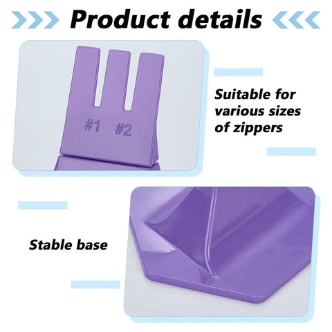 Zipper Jig Tool Kit For Repair And Replacement With Six Size Zipper Sliders And Two Jig Tools, purple plastic, durable base