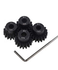 Mod 1 Pinion Gear Set 5mm Shaft Hardened Steel 15T 16T 17T 18T Four Pack For RC Cars Upgrade Rugged CNC Machined Wear Resistant