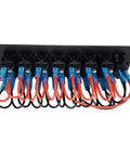 Rear view of Heavy Duty Waterproof Rocker Switch Panel 5 6 8 Gang With LED Lights And Voltmeter For 12V 24V Marine Vehicles Trucks RVs