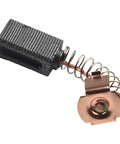 Close-up of a single carbon brush from 10Pcs Electric Motor Carbon Brushes 5x8x12mm Replacement for Angle Grinder G720 and Power Drill