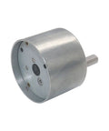 Rock Solid 37Mm Worm Gear Motor Speed Reducer With High Efficiency Metal Gearbox featuring smooth metal exterior and flat shaft.