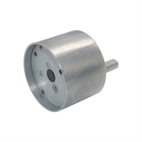 Rock Solid 37Mm Worm Gear Motor Speed Reducer With High Efficiency Metal Gearbox featuring smooth metal exterior and flat shaft.