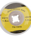 Pro Grade Desoldering Wick 5mm Wide 1.5m Long Solder Braid spool showing width and length specifications