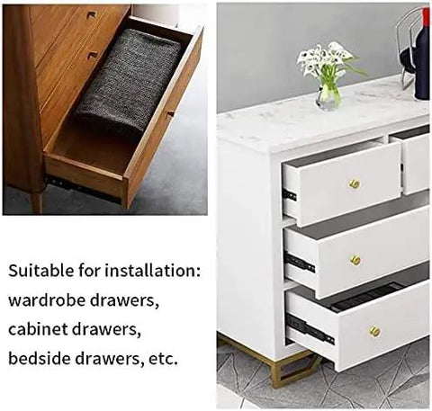 Metal Ball Bearing Side Mount Drawer Slides 11 Inch Length Cold Rolled Steel For Furniture Drawers Two Fold Smooth Glide in cabinets