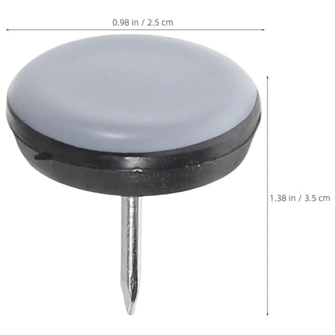 Close-up of 12 Piece Nail On Chair Leg Sliders For Hardwood Floors Heavy Duty Plastic And Metal Floor Protectors Easy Install