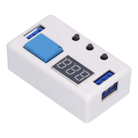 Adjustable Delay Timer Relay Module For Automation Projects, Industrial Grade DC 12V Controller With Optocoupler Isolation For Noise Immunity And Stable Signals, Easy Setup, Power Loss Memory, DIY Friendly And Pro Ready, white plastic housing
