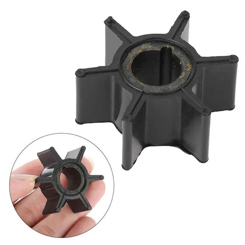 Outboard Water Pump Impeller Replacement for 6HP 8HP 9.8HP Engines, Durable ABS, low noise marine cooling component, top view.