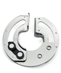 Round torque 90-degree concealed cabinet door hardware, stainless steel, semi-circular internal swivel, 2 pcs, front view