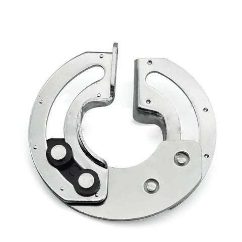 Round torque 90-degree concealed cabinet door hardware, stainless steel, semi-circular internal swivel, 2 pcs, front view