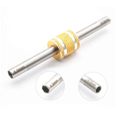 Mini 4WD Hexagonal Turnbuckles 4 to Four Point Five Millimeter Self Made Parts for Tamiya Pro Tool, precision metal tool, two sizes