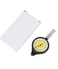 Map Measurer Metal Wheel Outdoor Navigation Tool for Camping Hiking Cycling with yellow scale and protective box.