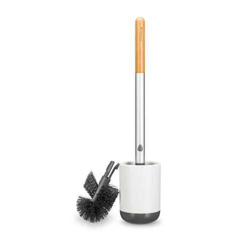 Toilet Brush With Ceramic Holder And Instant Dry Coating For Mold And Mildew Prevention, Hygienic Cleaning Scrubber With Replaceable Head
